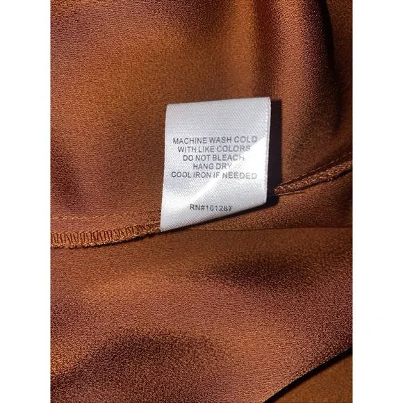 Alexia Admor August Draped Fit & Flare Midi Burnt‎ Rust Dress Size 12 - Picture 14 of 14